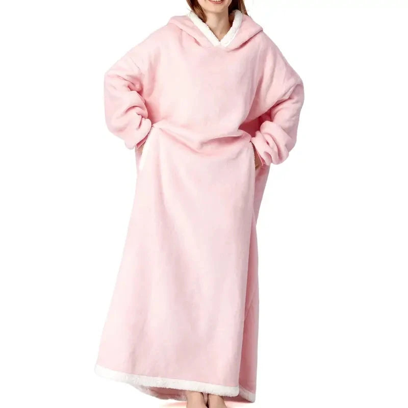 Ultra-Soft Oversized Hooded Blanket Allergy-Friendly Flannel Machine Washable Perfect For Lounging Dropshipping