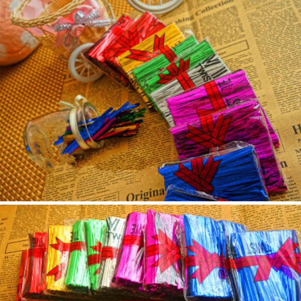 800PCS Ligation Wrapping Baking Metallic Wire Pack Sealing Cellophane Bag Twist Ties