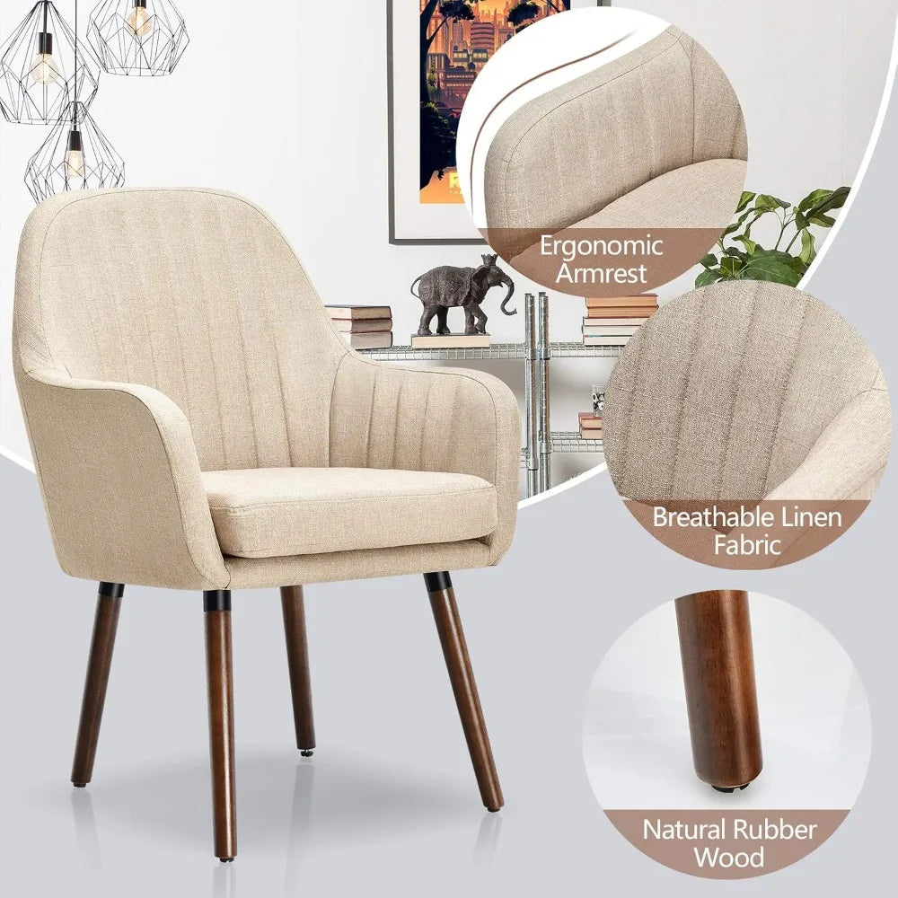 Bedroom (4 Dining Room Chairs Thick Sponge Seat Non-Slipping Pads Modern Leisure Chair for Dining Room Chaises Beige) Table Desk