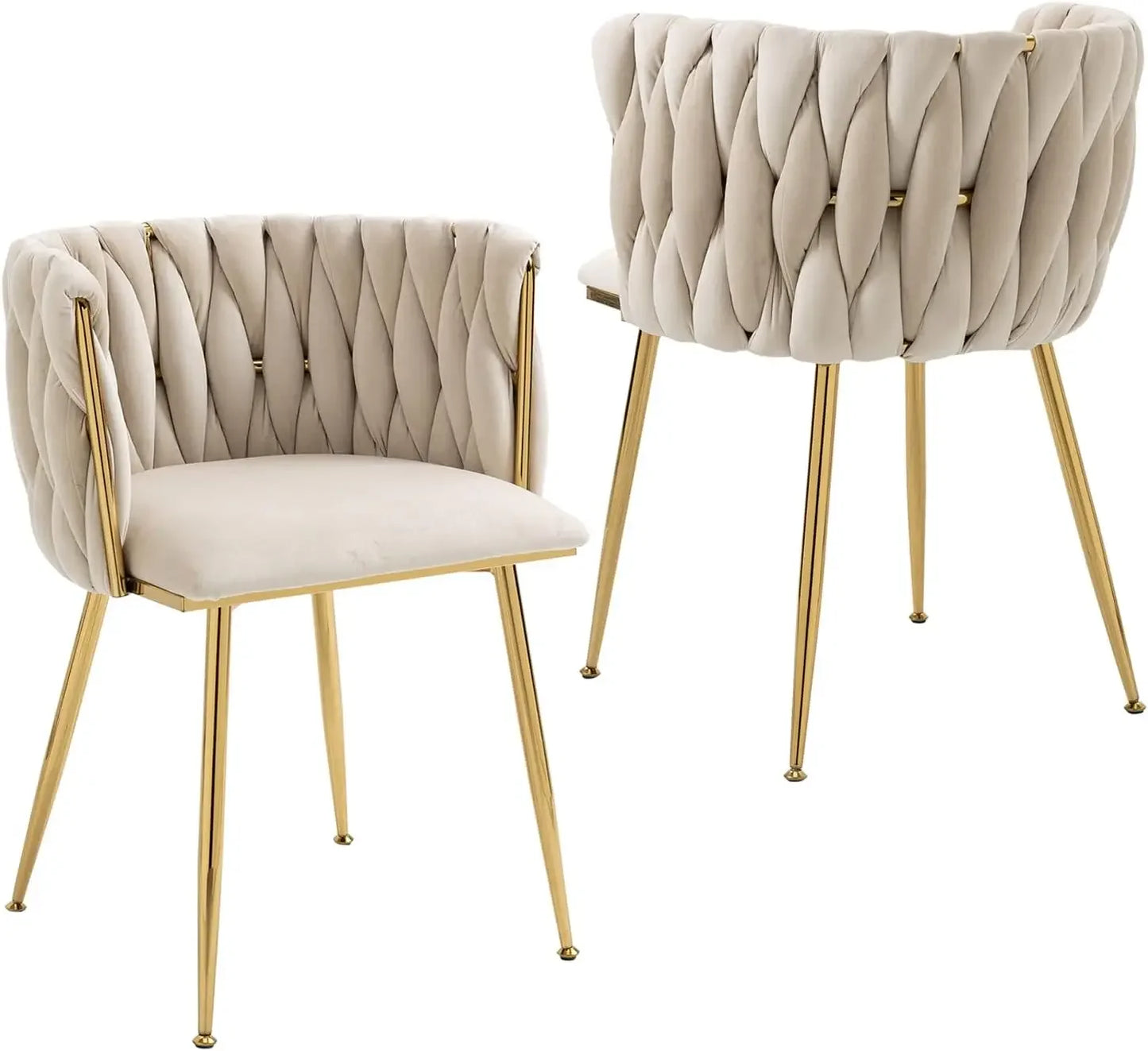 Velvet Dining Chairs,Dining Chair Set of4 with Gold Metal Legs for Living Room Bedroom Kitchen,Luxury Tufted Velvet Dining Chair