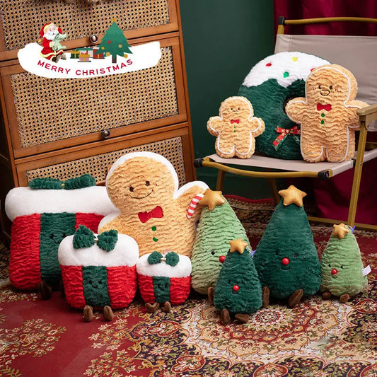 20/30/40cm Colorful Christmas Pillow Christmas Tree Gingerbread Man Plush Doll Christmas Gift Christmas Decorations Pillow Gifts