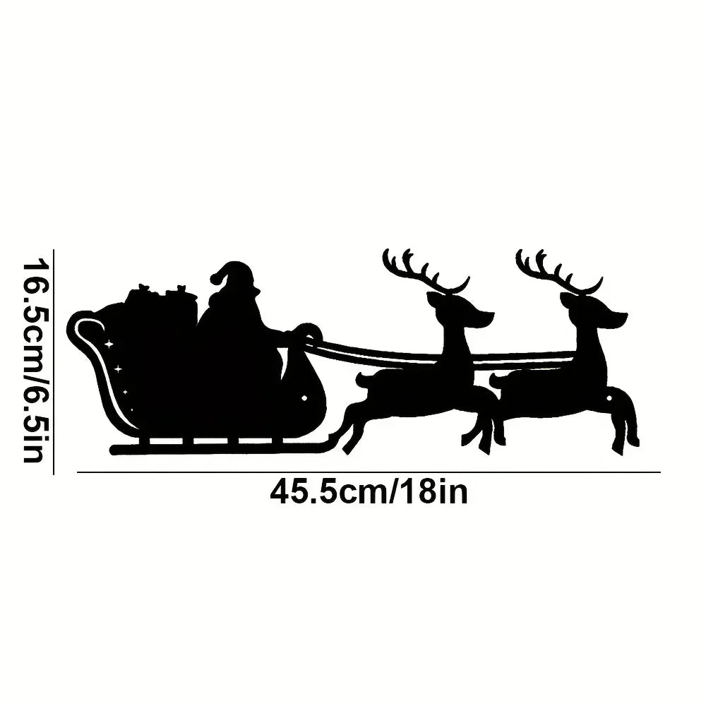 Elegant Metal Christmas Sleigh Wall Art: Perfect for Interior Decoration & Holiday Spirit