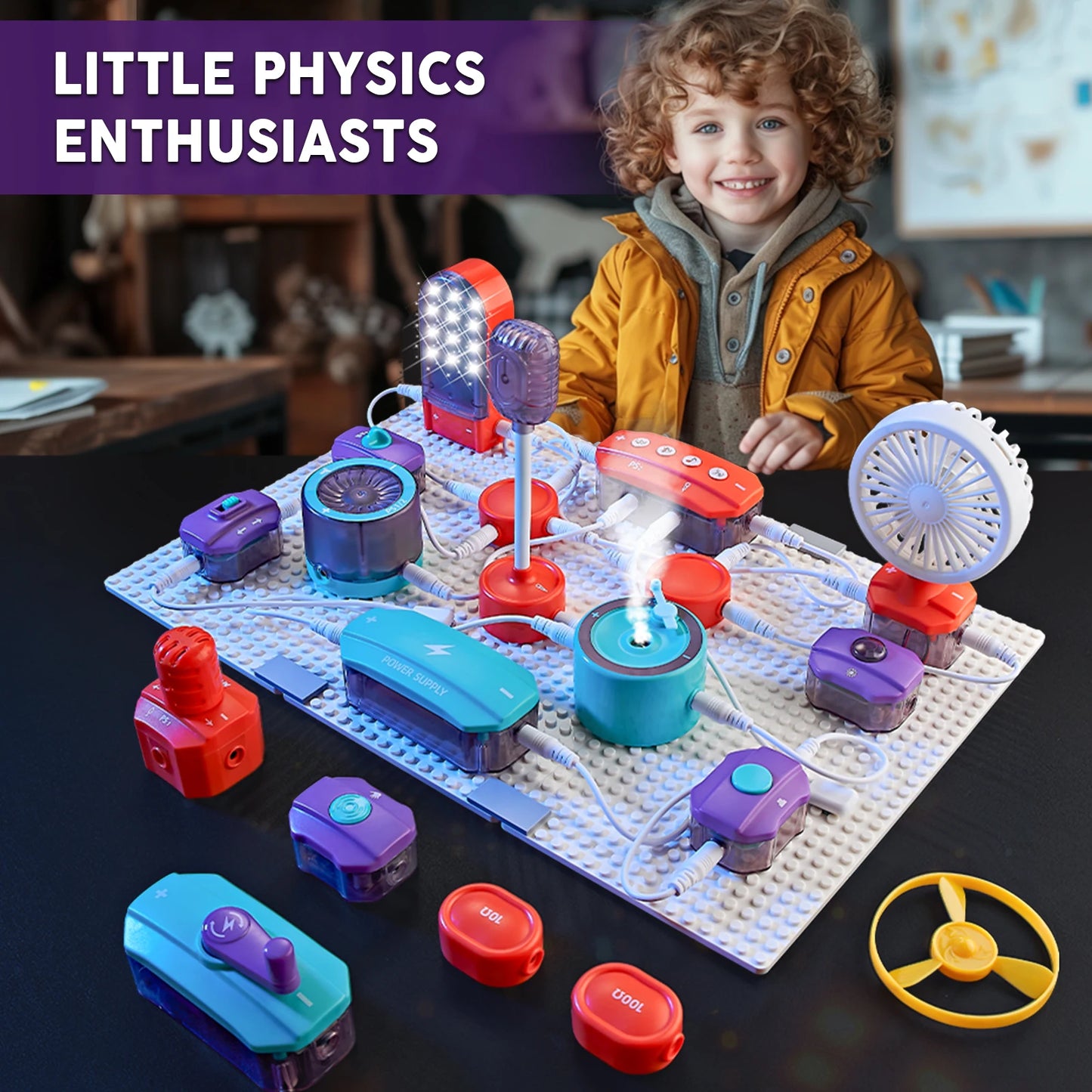 VATOS Science Circuit for Kids DIY Electronics Exploration Kit 150+ Project Physics Experiment Circuit Board Educate Toy Ages 6+