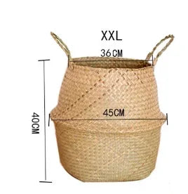 Seaweed Wicker Basket Rattan Hanging Flowerpot  Dirty Clothes    Storage    WF1015