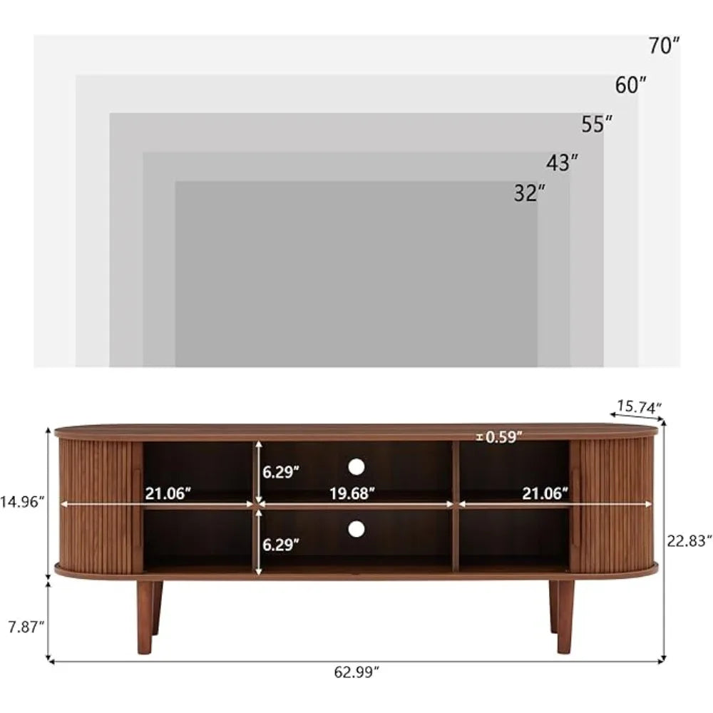 TV Stand, Modern TV Console Table with Storage Compartment and Sliding Door, Gaming Entertainment Center with Cabinet