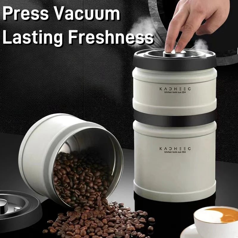 Vacuum sealed can, press vacuum coffee bean preservation, tea canister dried fruit 304 stainless steel fresh-keeping box