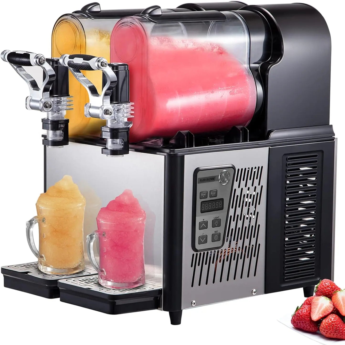 Slushy Machine, 3Lx2Tank Slushie Machine, 370W Frozen Drink Machine with Temperature Preservation, Slushy Maker Machine