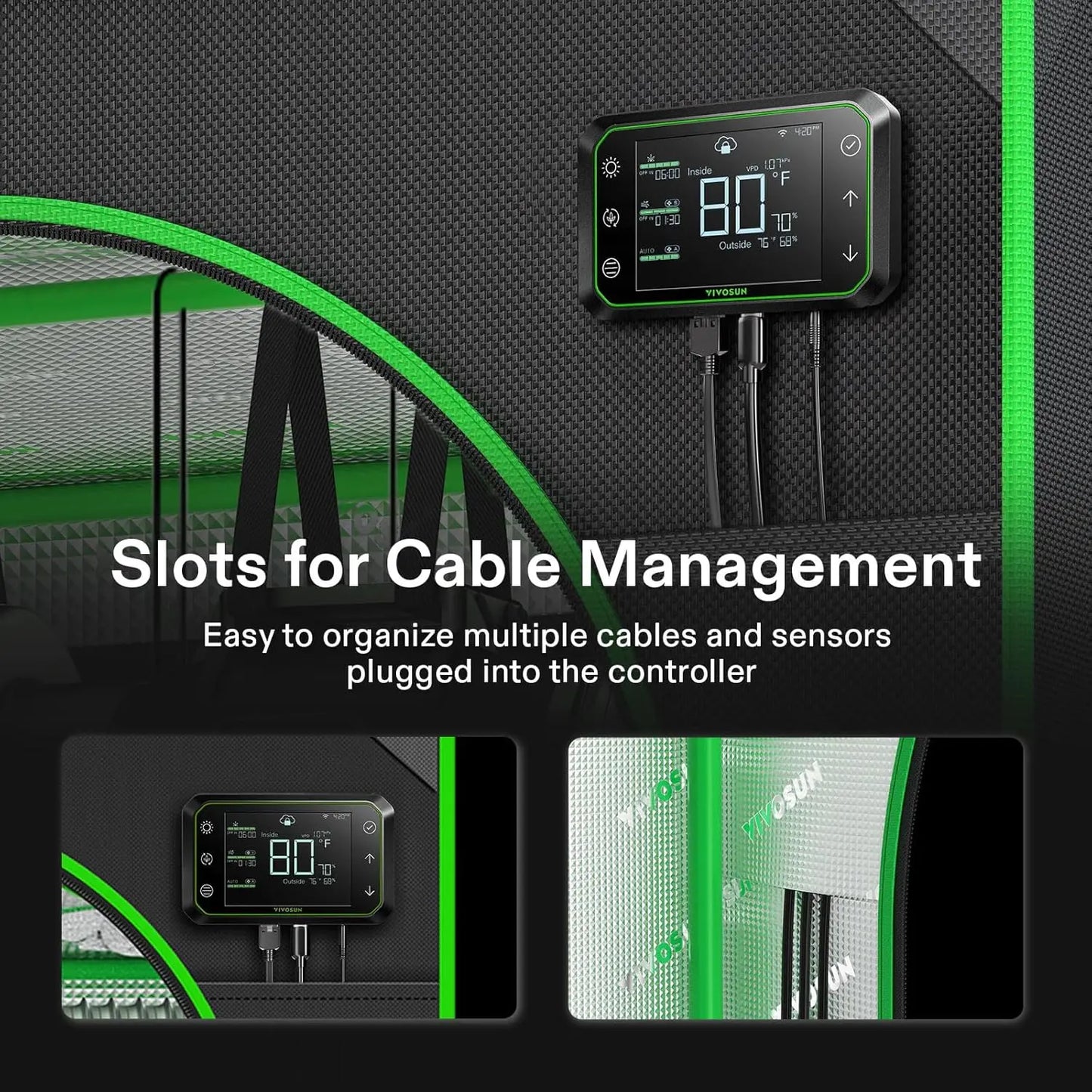 Tent System 2.7x2.7, -Integrated Grow Tent Kit, with Automate Ventilation and Circulation, Schedule Full Spectrum