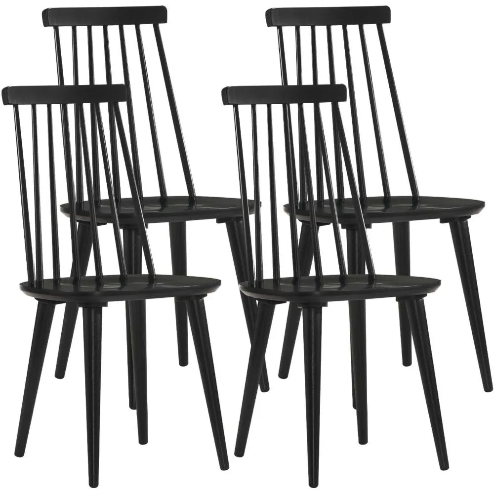 Restaurant Chairs Set of 4 Wood Dining Room Chair Black Spindle Side Kitchen Room Country Farmhouse Chairs Black