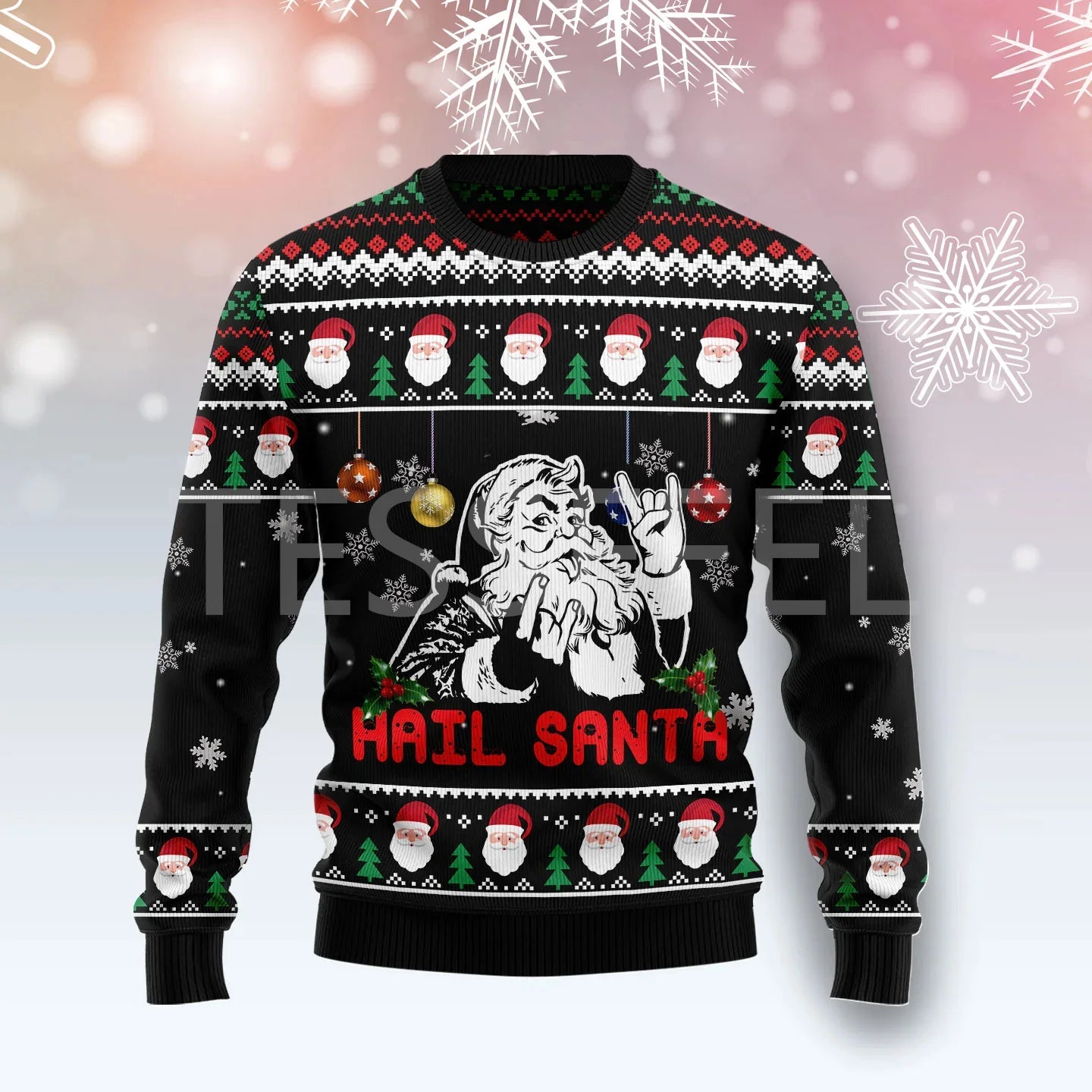 Cosplay Christmas Ugly Sweater Cartoon Dog Cat Santa Claus Tattoo Long Sleeves 3DPrint Autumn Winter Pullover Harajuku Casual 18