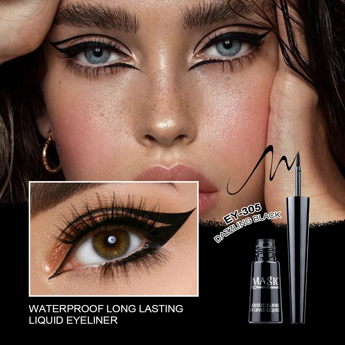 IMAGIC 1 STÜCKE Pro Eyeliner Wasserdicht Flüssig Typ Make-Up Eyeliner Natur Langlebig Für Frauen Schönheit Kosmetik