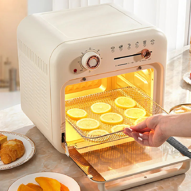 18L Air Fryer Electric Oven Slide Control Multi-Function Fried Oven Two-in-one Household Home Large Capacity White Meta