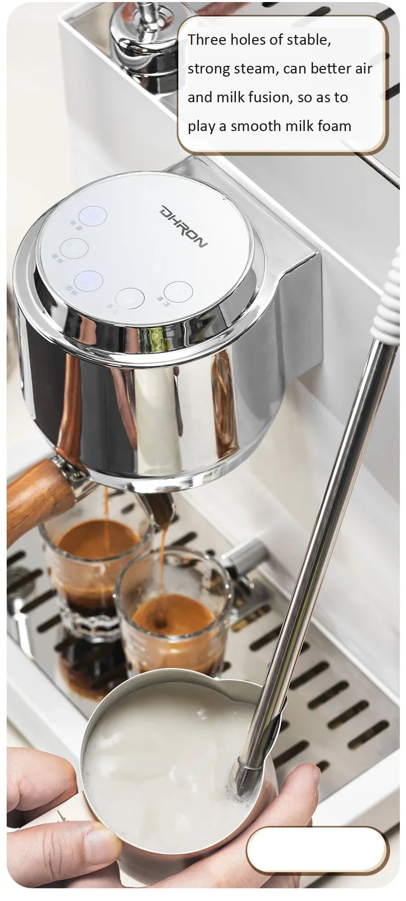 Espresso Coffee Machine Cappuccino Latte And Mocha Semi Automatic Italian Concentrate Integrated Coffee Machine For Milktea Shop