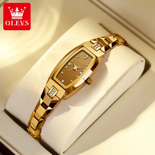 OLEVS Women's Quartz Watch Luxury Lmported Movement Gold Waterproof Elegant Diamond Set Jewellery Women Wrist Watch