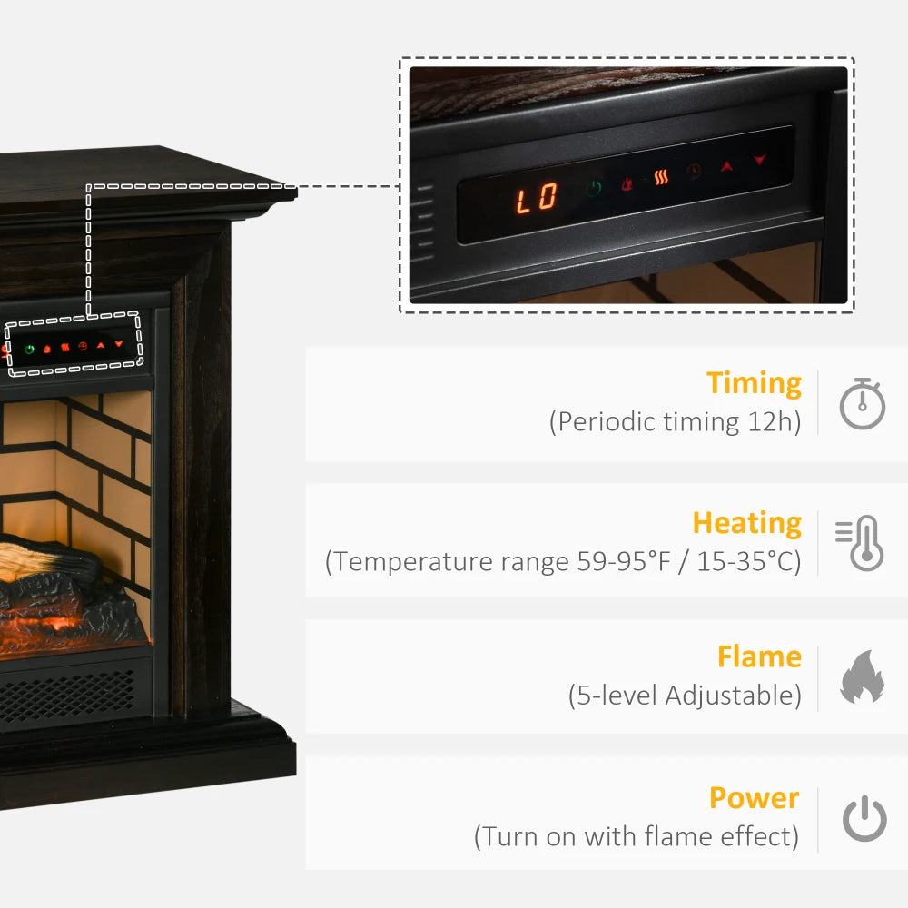 31"Electric Fireplace, electric heater, Fire Place Heater adjustable temperature, overheat protection, Space Saving