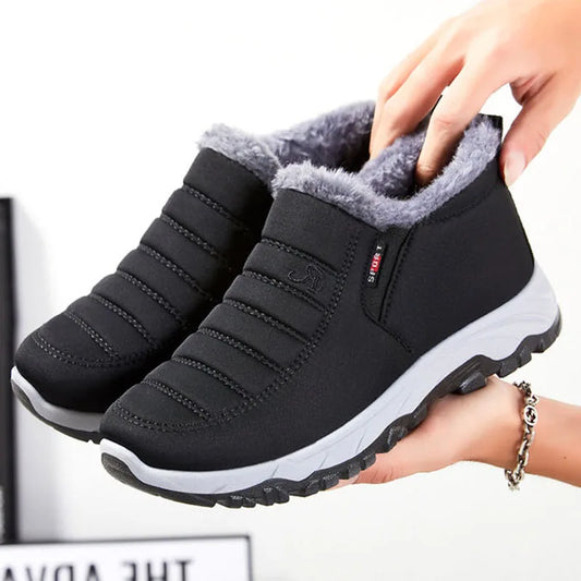 Winter Women's Warm Non-slip Flat Shoes Lightweight Casual Soft Snow Boots Comfortable Plugging Thickening Shoes