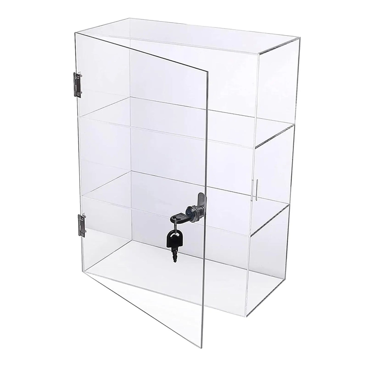 Acrylic Display Case with Lock Keys Holder Display Cabinet for Model Cars Figures Memorabilia Jewelry Accessories Small Stones