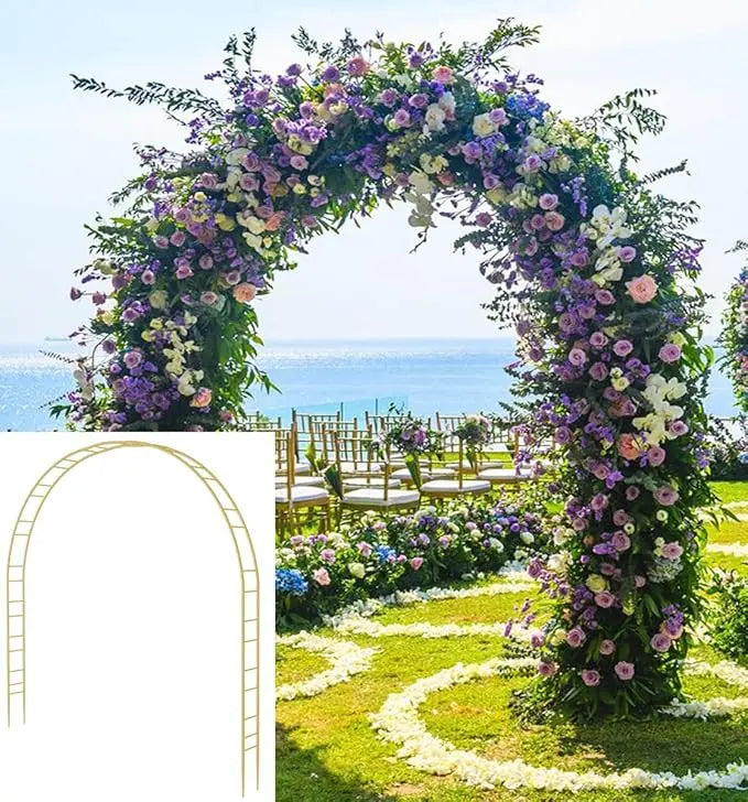 Wedding Arch for Ceremony, Metal Balloon Arches Backdrop Stand with Base for Party Supplies, Climbing Plant, Round Frame