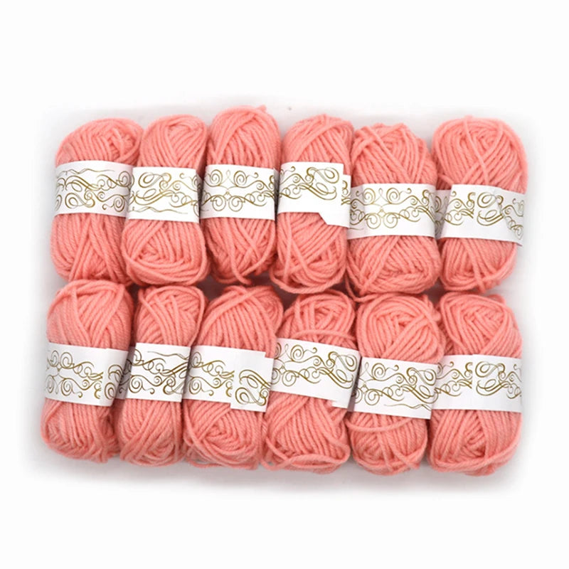 12pcs Ball Handmade Knitting Yarn Wool Line Soft Thickness Line Crochet Yarn