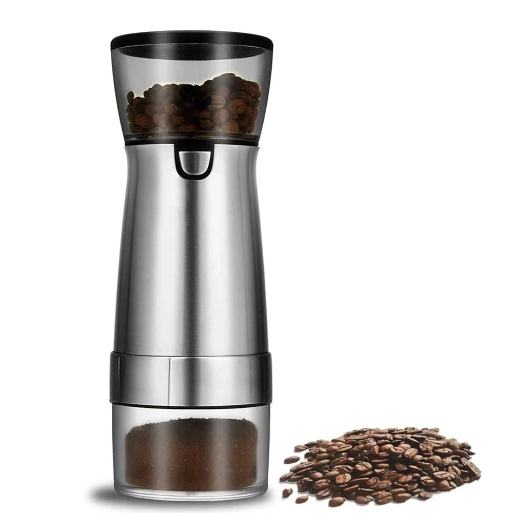 One-Touch Electric Coffee Grinder Grinds Coffee Beans Spices Nuts Grains Durable Stainless Steel Blades TYPE-C USB Charge