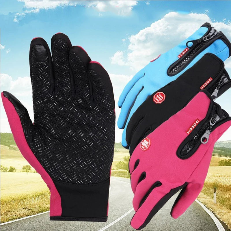 Screen Motorbike Racing Riding Gloves Winter Motorcycle Gloves Winter Thermal Fleece Lined Waterproof Heated Guantes