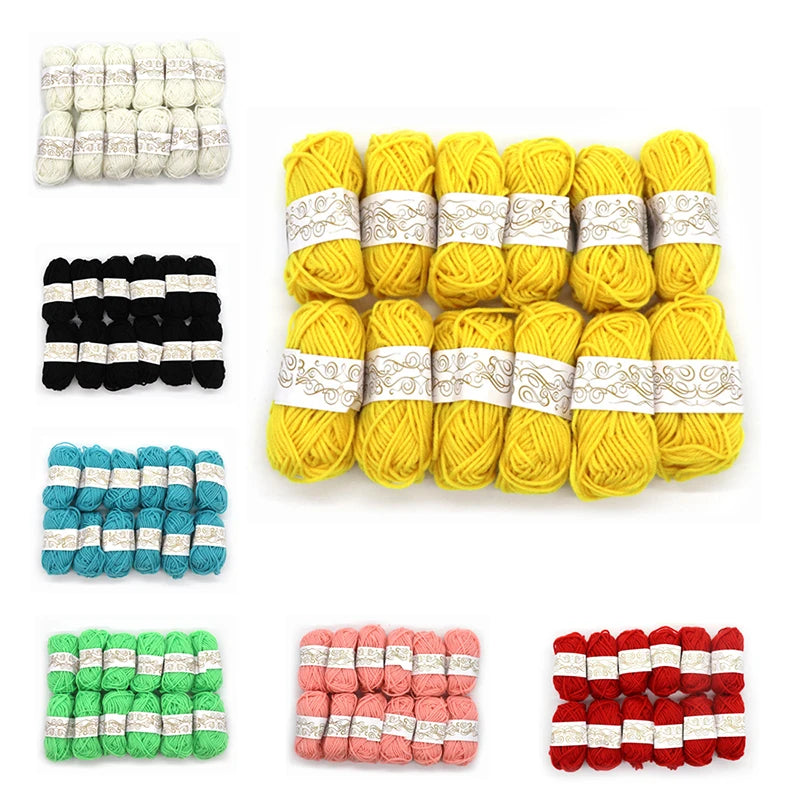 12pcs 125g Handmade DIY Knitting Yarn Wool Line Baby Scarf Hat Soft Thickness Line Crochet Yarn For Knitting