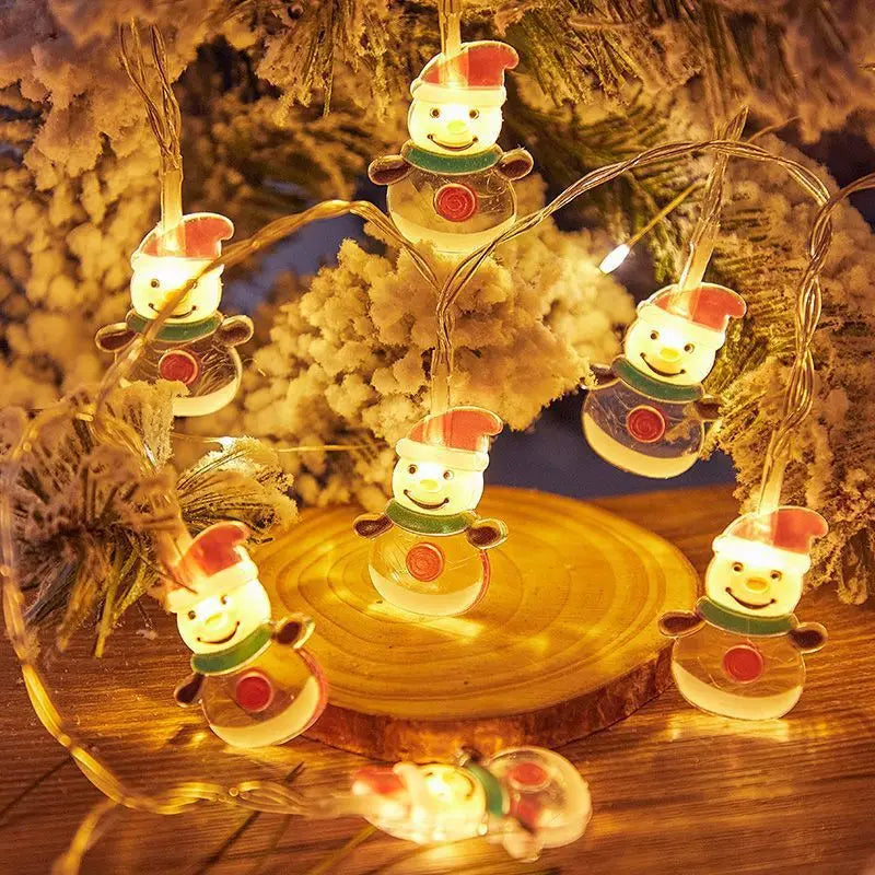 Merry Christmas Lights String Santa Claus Snowman 3M 20led Garland LED Light Xmas Decor for Home Navidad Noel New Year's Decor