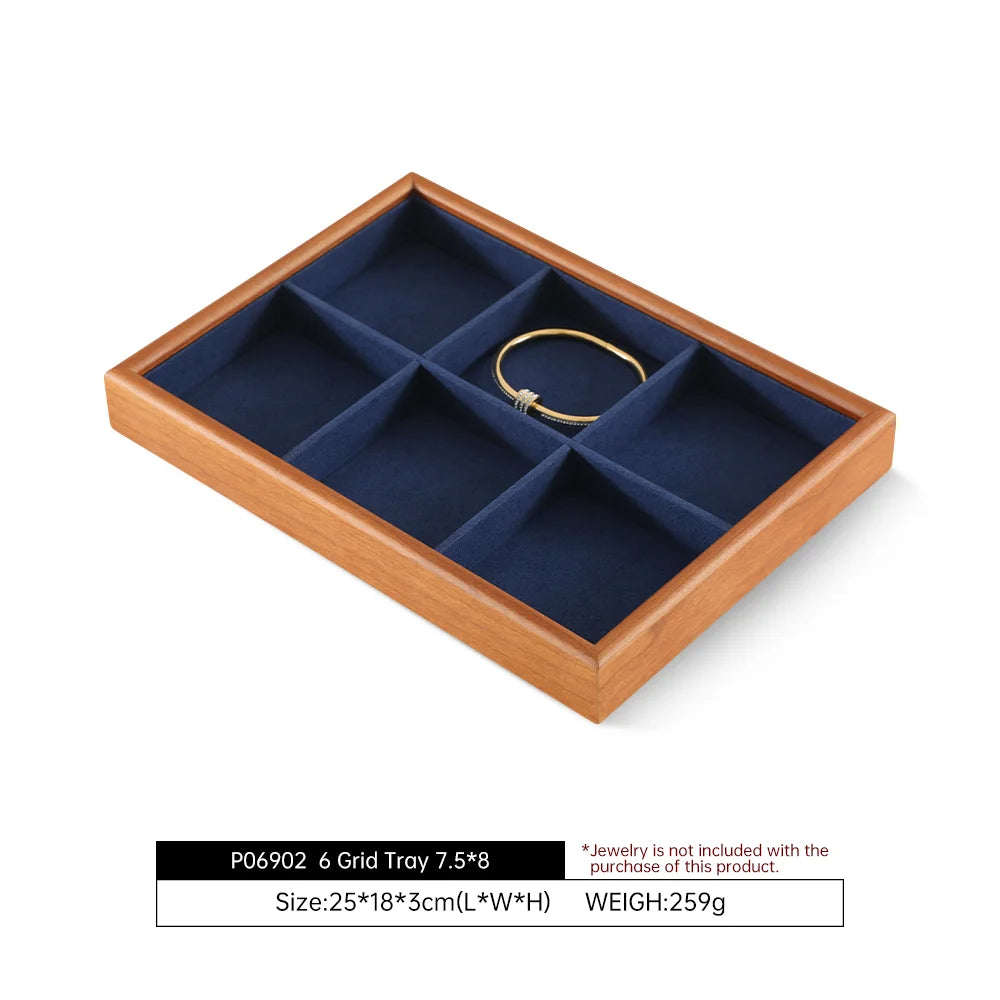 YinBeiNi Ring Bracelet Necklace Display Tray Wooden Jewelry Storage Organizer Pendant Chain Accerssories Display Pallet P068