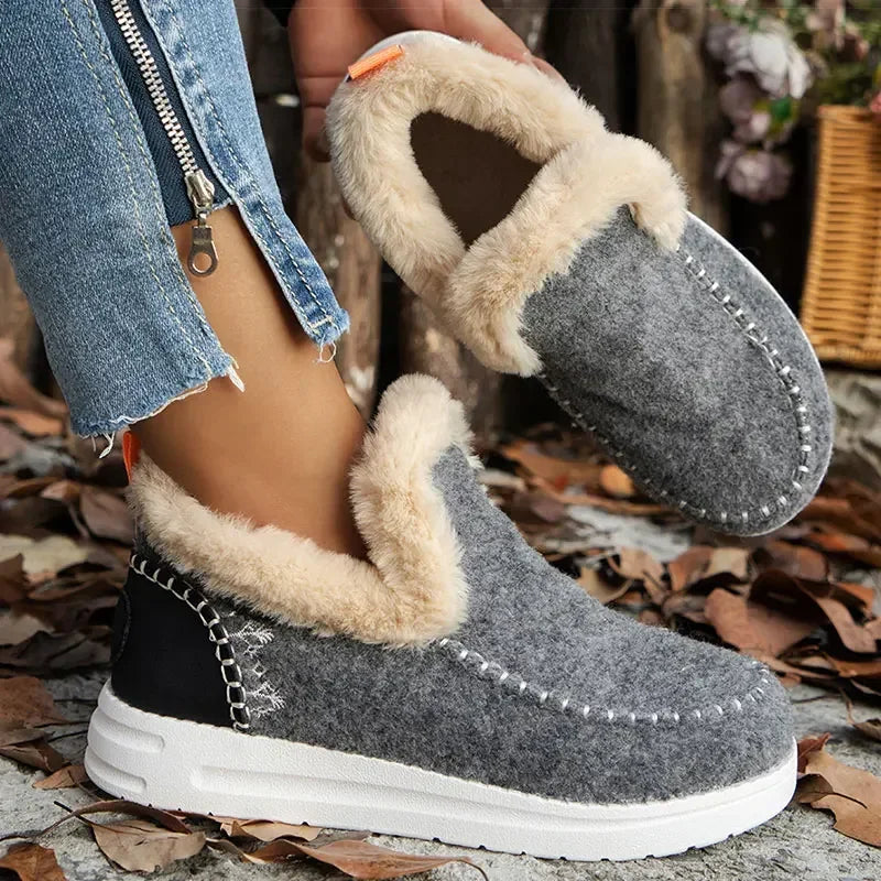 Women 2024 New Winter Boots Zapatos Mujer Slip on Ankle Boots  Women's Boots Warm Fur Winter ShoesSnow Winter Footwear Female