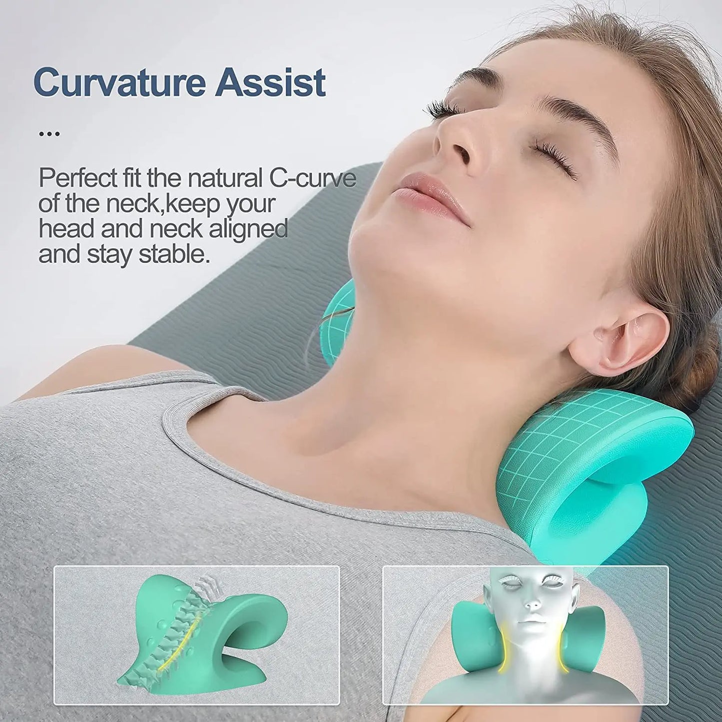 Neck Massager Neck Stretcher Cervical Spine Shoulder Neck Correction Pillow Neck Traction Shoulder Massage Pillow Relieve Pain