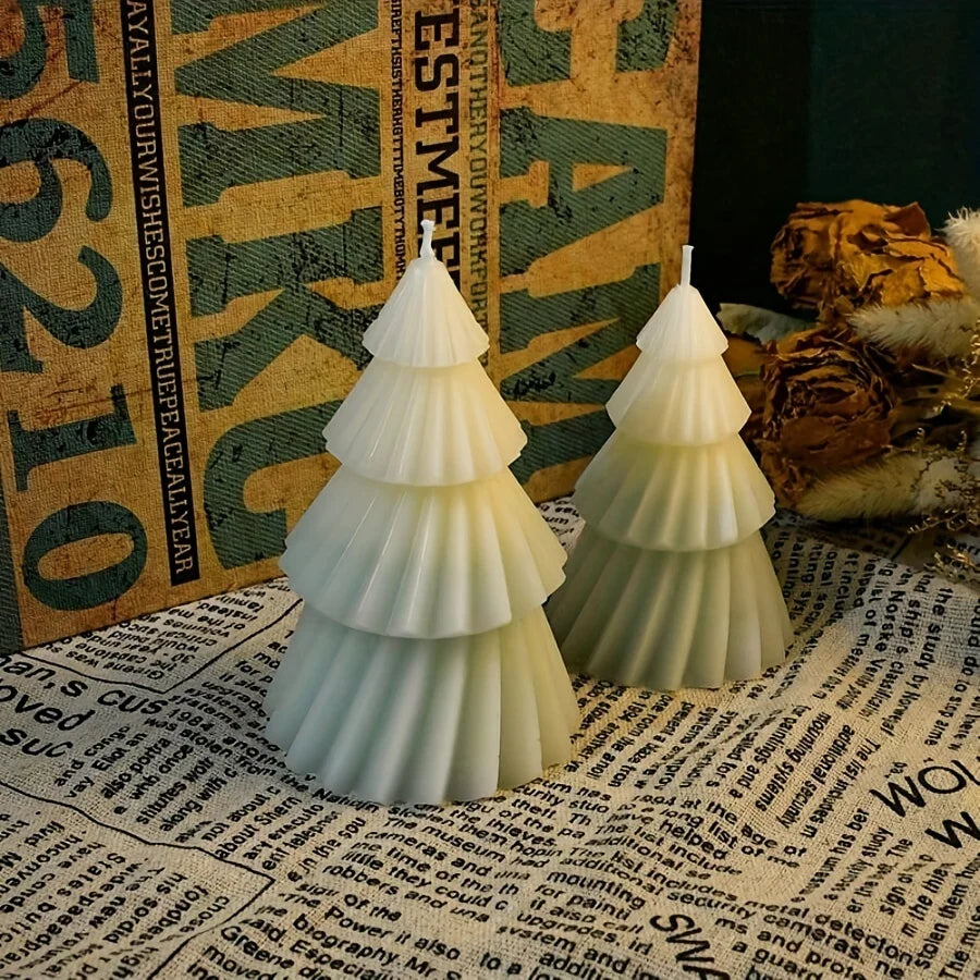 Christmas Tree Candle Silicone Mold DIY Gypsum Cement Christmas Tree Shape Silicone Resin Mold