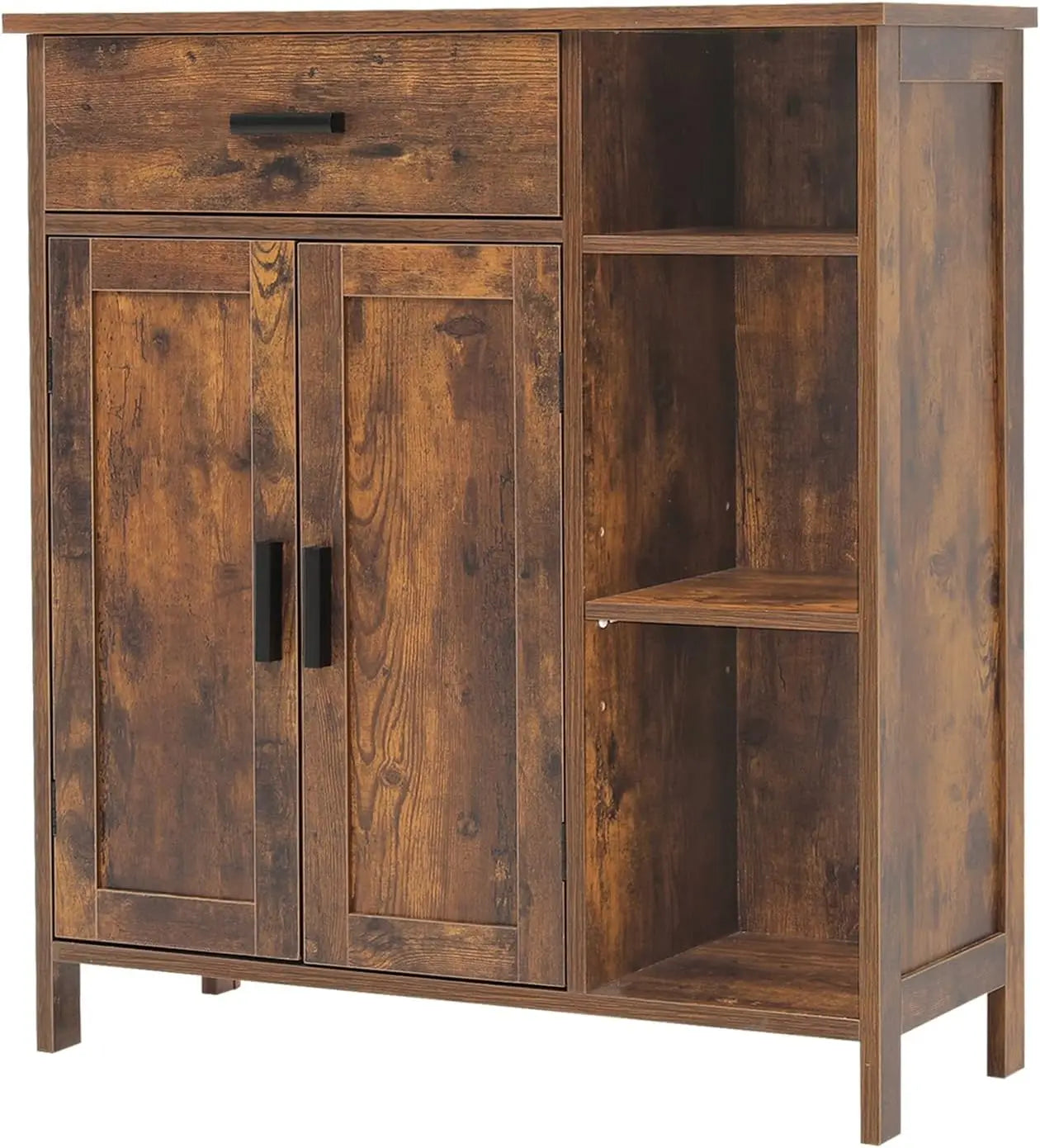 Storage Cabinet, Bathroom Cabinet with Drawer, Coffee Bar Cabinet with Doors and Shelves, Freestanding Cupboard for Living Room