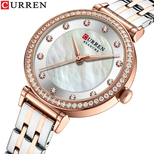 Women's Watches New Famous Luxury Brands Women Watch Fashion Rhinestone Stainless Steel Quartz Ladies Wristwatches Reloj Mujer