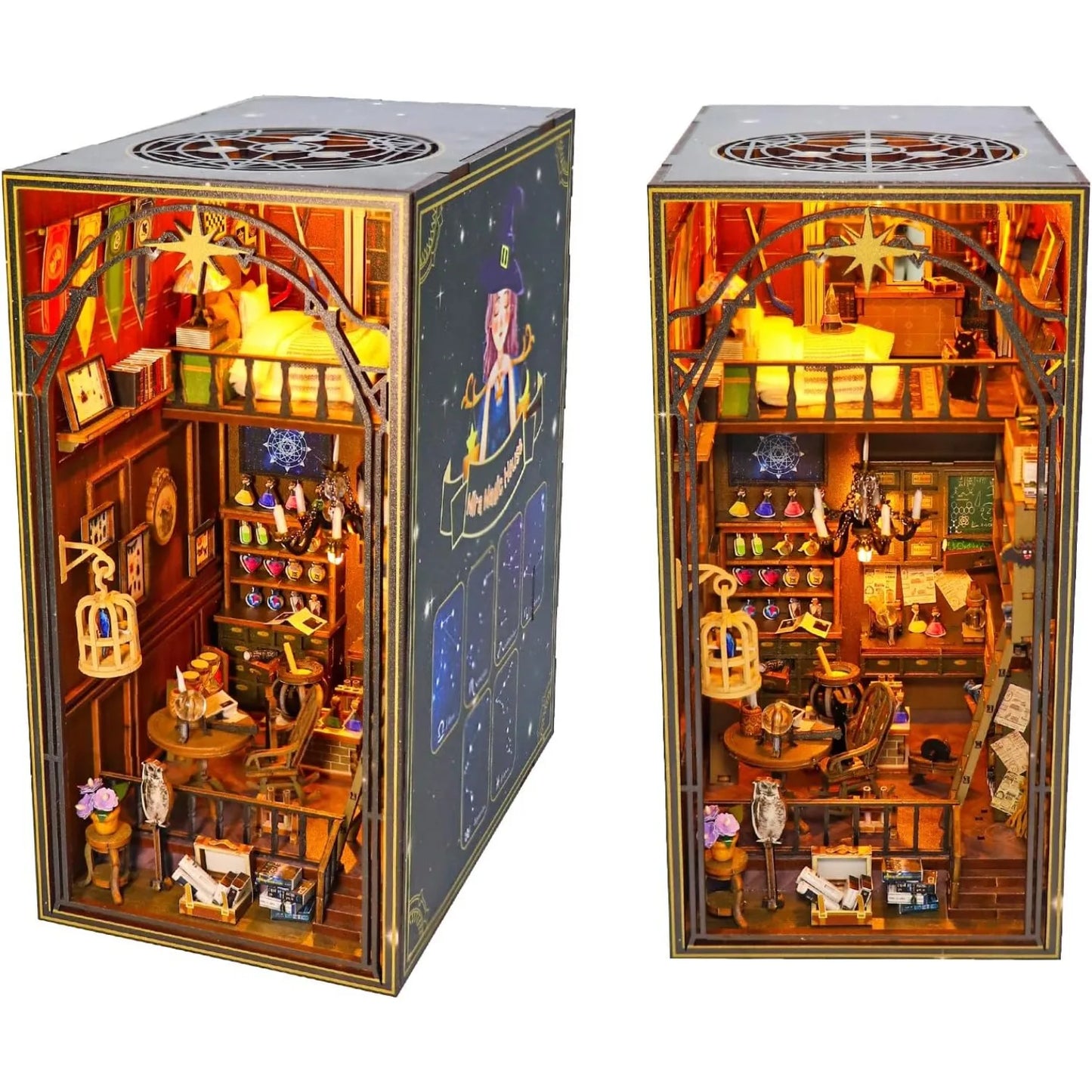 DIY Book Nook Kit, 3D Wooden Puzzle, Decorative Bookend, Model Building Set for Adults and Teens, Gift for Book Lovers