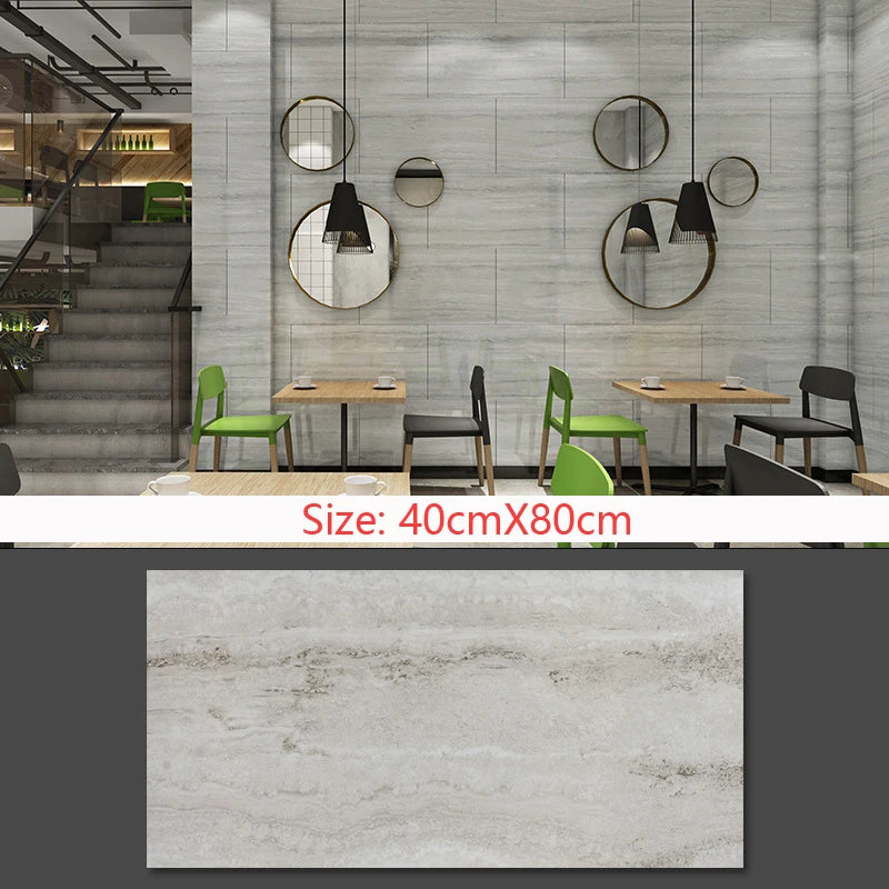 Self Adhesive Marble Wallpaper Waterproof Floor Sticker Bathroom Living Room TV Background Renovation  Wall Ground Decor