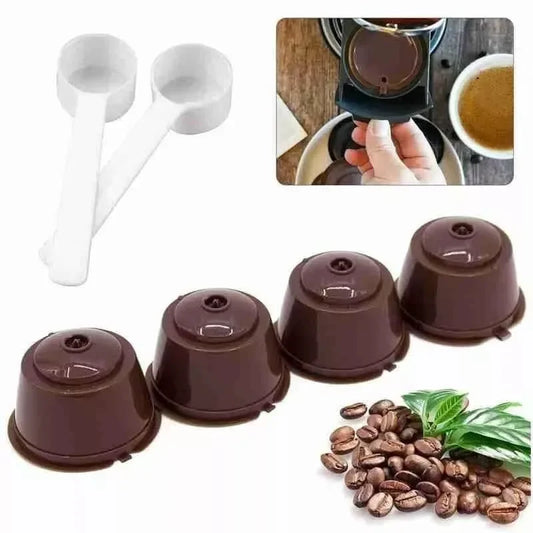 Reusable Coffee Capsule Filter Cup for Nescafe Dolce Gusto Refillable Cap Spoon Brush Filter Kitchen Accessories Coffee Bean Cup