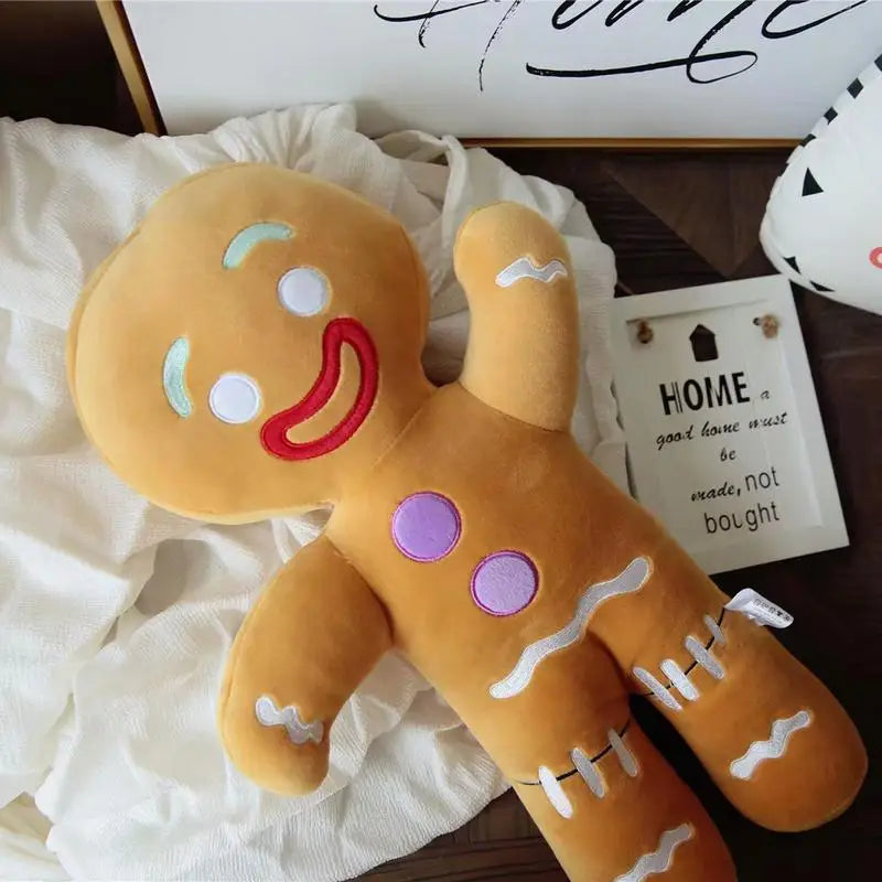 Cute Christmas Tree Decoration Plush Toy Pillow Gingerbread Man Cushion Plush Stuffed Toy plush Biscuit Toys Cute Sleeping Pillw