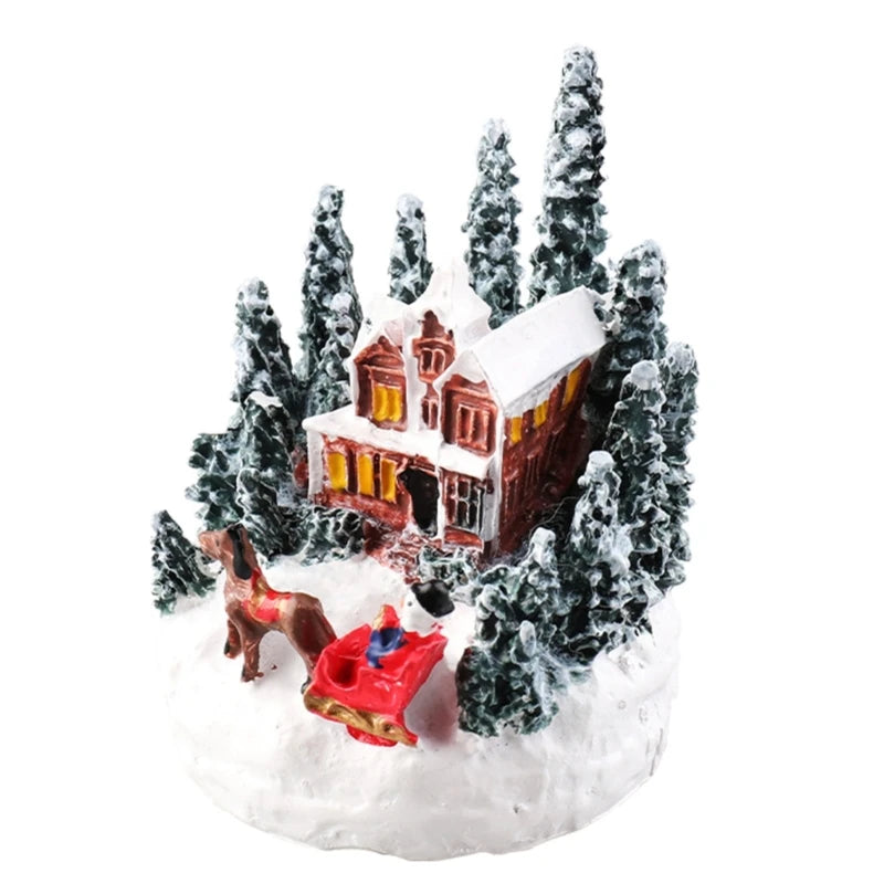 Christmas Village LED Lights Christmas Village House Figurines Battery Operated