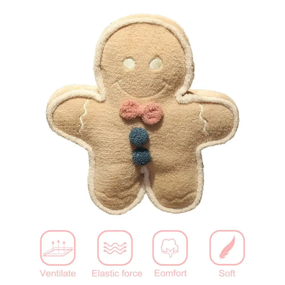 Plush Toys Christmas Gingerbread Man Plush Doll Throw Pillow Set Fun Holiday Decorative Waist Pillow Pendant for Kids for Home