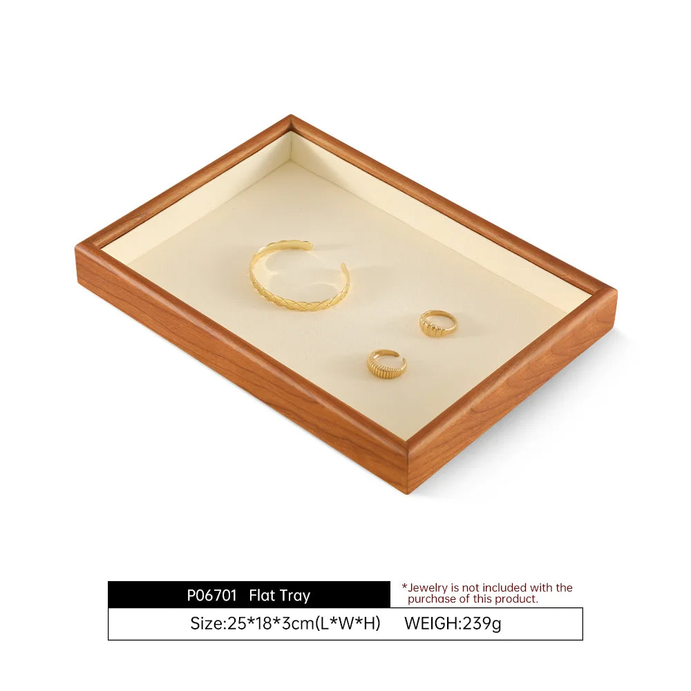 YinBeiNi Ring Bracelet Necklace Display Tray Wooden Jewelry Storage Organizer Pendant Chain Accerssories Display Pallet P068