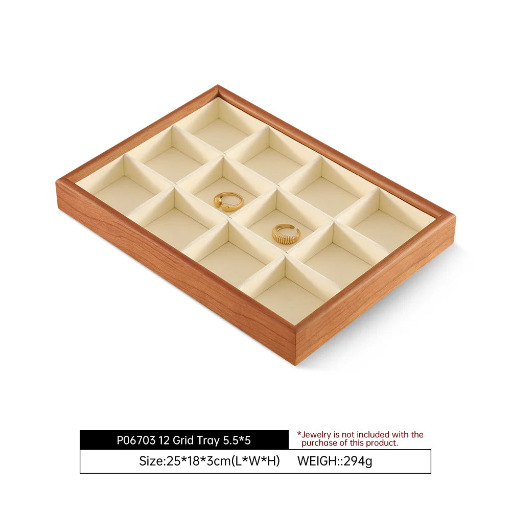 YinBeiNi Ring Bracelet Necklace Display Tray Wooden Jewelry Storage Organizer Pendant Chain Accerssories Display Pallet P068