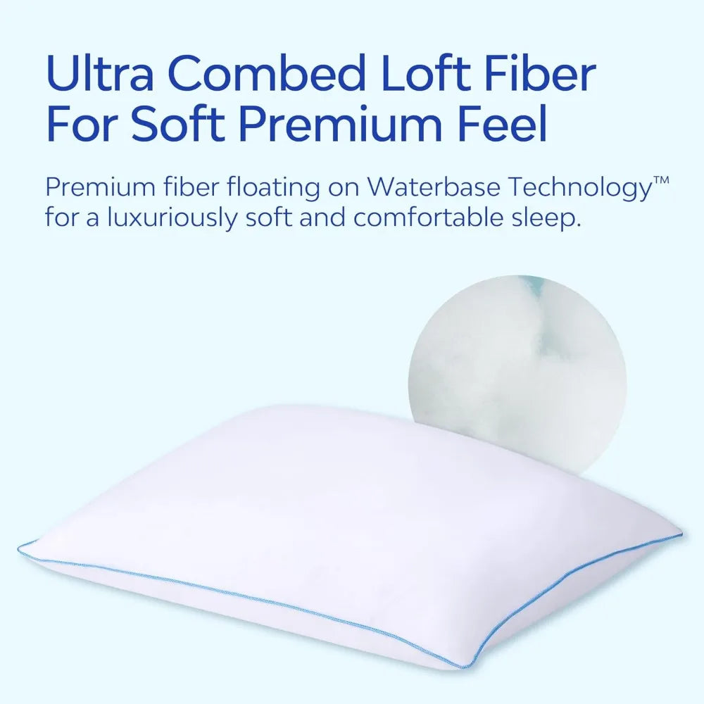 Water Pillow - Elite Collection, Fiber Pillow. Orthopedic Pillow for Neck Pain Relief, Adjustable Water Pillow for Sleeping.