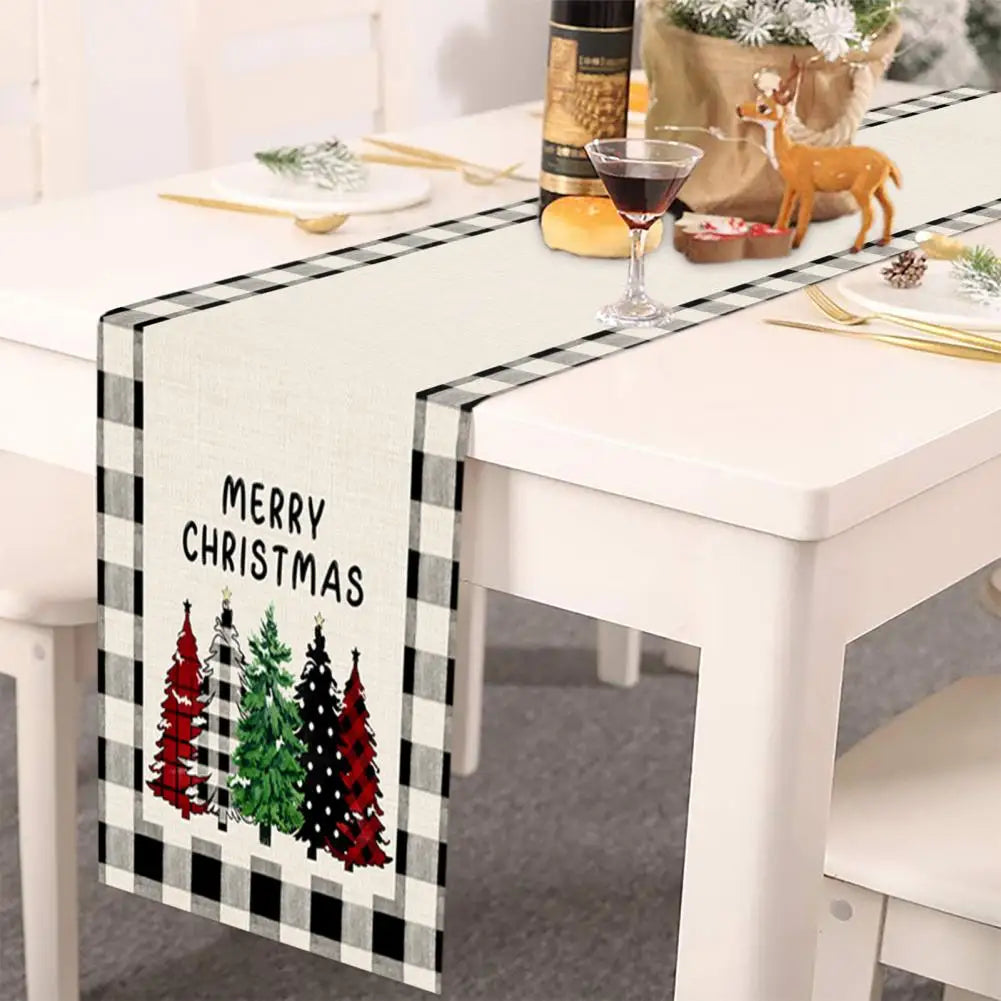 Christmas Table Runner  Durable Washable Table Decoration  Xmas Hotel Dining Table Runner Home Decoration