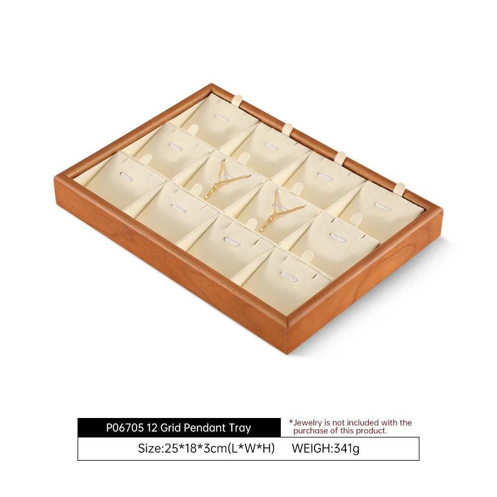 YinBeiNi Ring Bracelet Necklace Display Tray Wooden Jewelry Storage Organizer Pendant Chain Accerssories Display Pallet P068