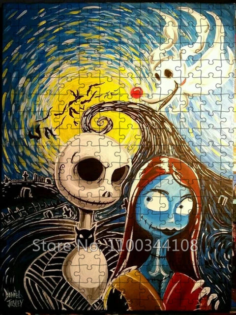 Nightmare Before Christmas Jigsaw Puzzles Disney Halloween Corpse Bride Ghost Wooden Puzzle for Adult Decompression Toys Games