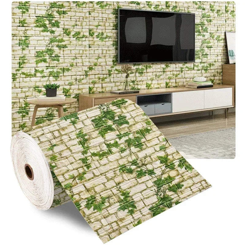 1/3/5/10 M 3D Self-adhesive Wallpaper Stickers 3M Brick Wall Stickers Home Decor Wallpaper for Walls DIY Bedroom Papel De Parede