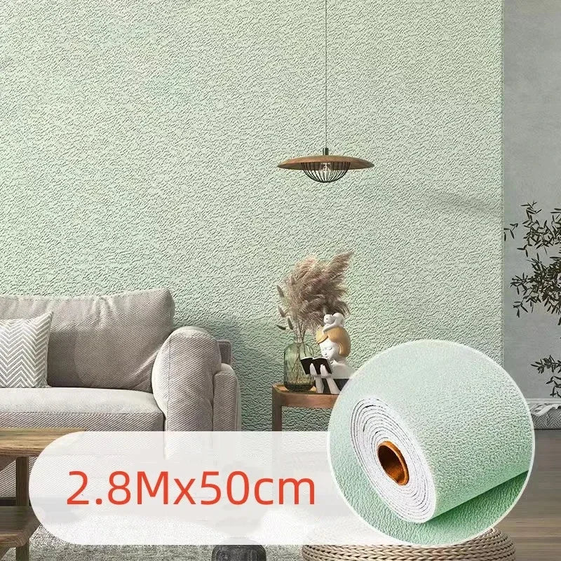 3D Anti-collision Soft Wall Sticker Sponge Self-adhesive Wallpaper Wall Sticker Waterproof Thermal Insulation Foam Wall Sticker