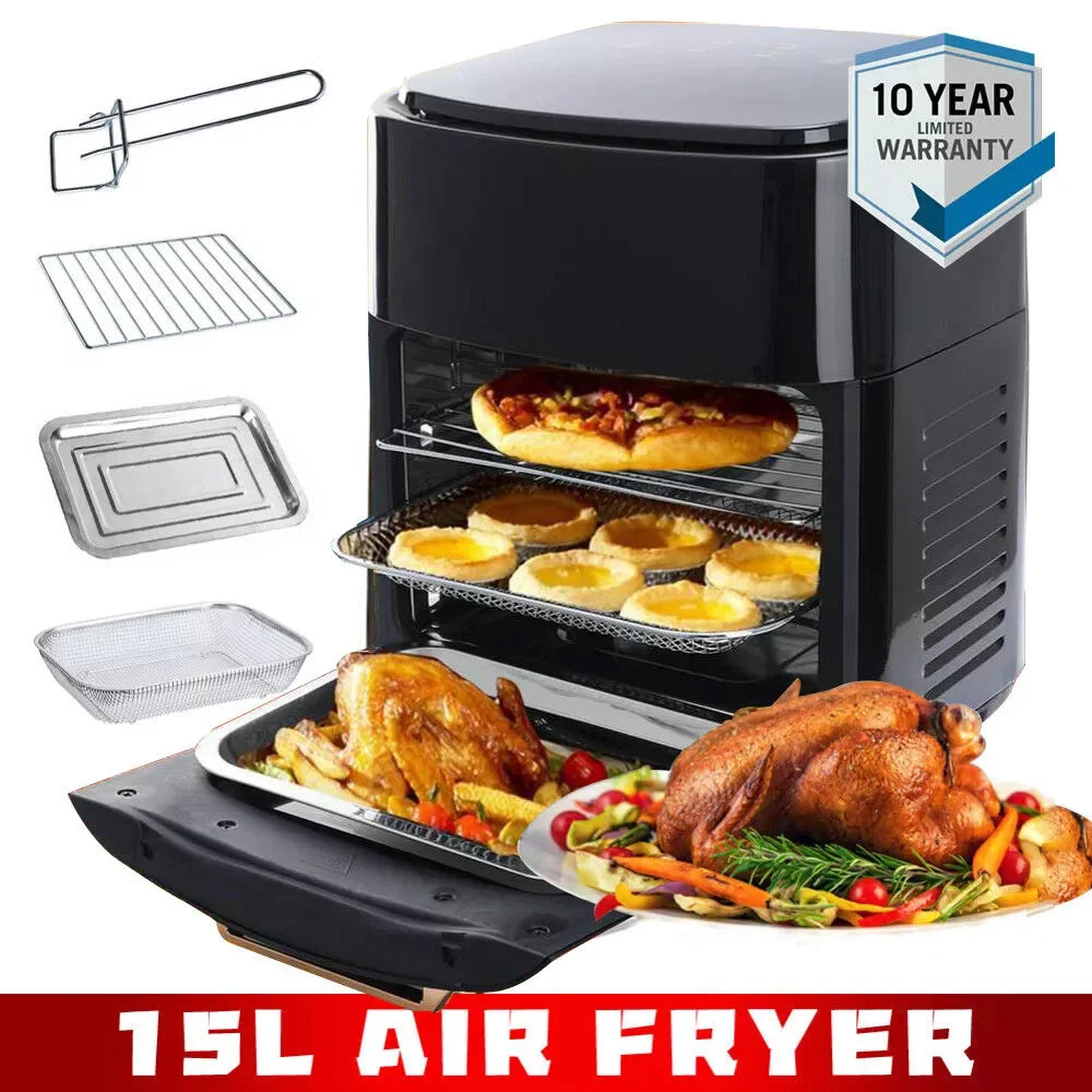 15L Air Fryer Cooker Ovens Low Fat Healthy Oil Free Frying Kitchen LCD Digital