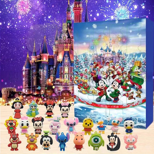 24 Pcs Disney Christmas Advent Calendar Countdown Toys Cute Mickey Mouse Ornaments Hand-done Doll Decorations Kids Gifts