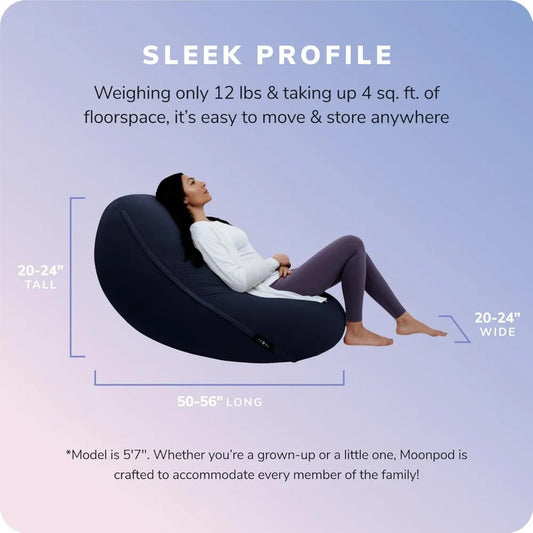 BeanBag Chairs for Adults - 12LB Giant Bean Bag for Back Support w/Micro-Bead Filling for Zero-Gravity Sensation, Tension Relief